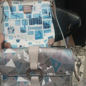 Dooney & Bourke Silver and Blue Crossbody Bag